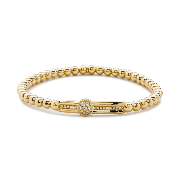18kt yellow gold stretch bead bracelet
