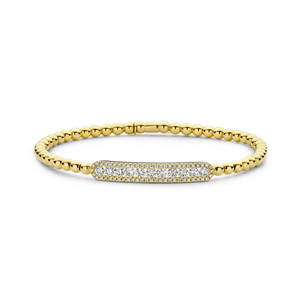 22315S-YW 18KT Yellow Gold & Diamond Stretch Bracelet