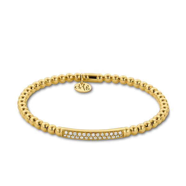 18KT Yellow Gold Diamond Stretch Bracelet