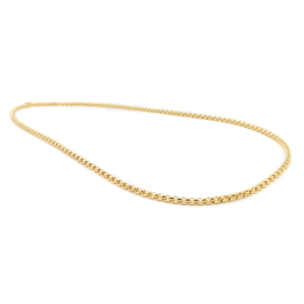 18KT Gold Venetian Box Link Necklace, 15"