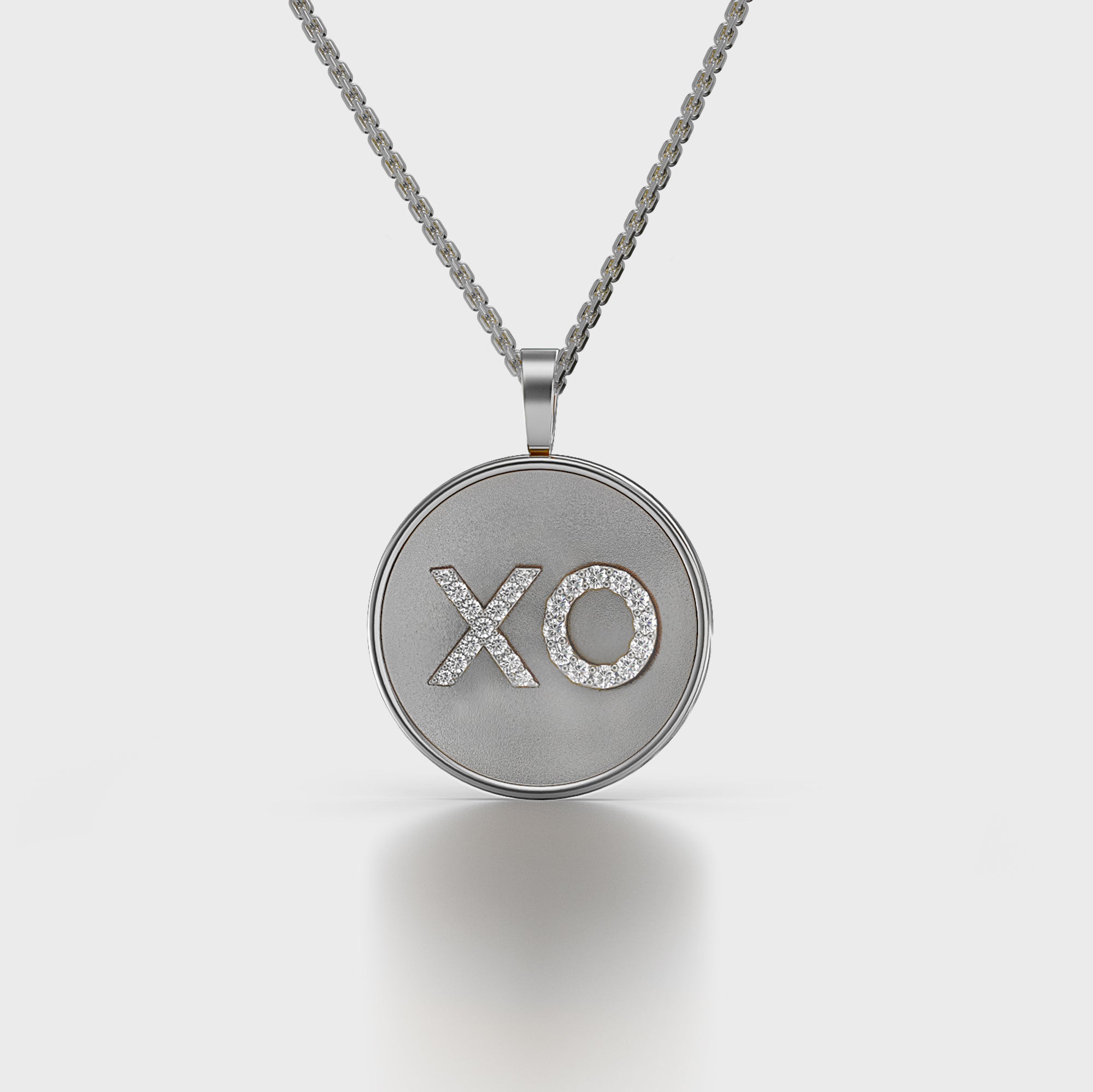 XO White Gold Coin Raphael Fine Jewelry