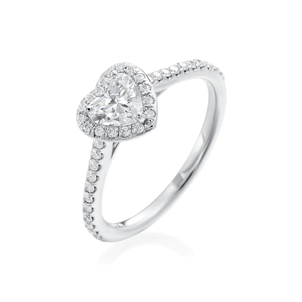 18KT Gold Heart-Shaped Diamond Ring