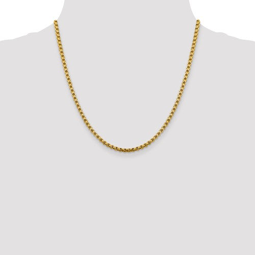 14KT Gold Box Chain Necklace, 20"