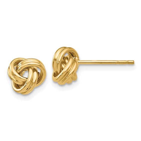 14KT Gold Large Knot Stud Earrings
