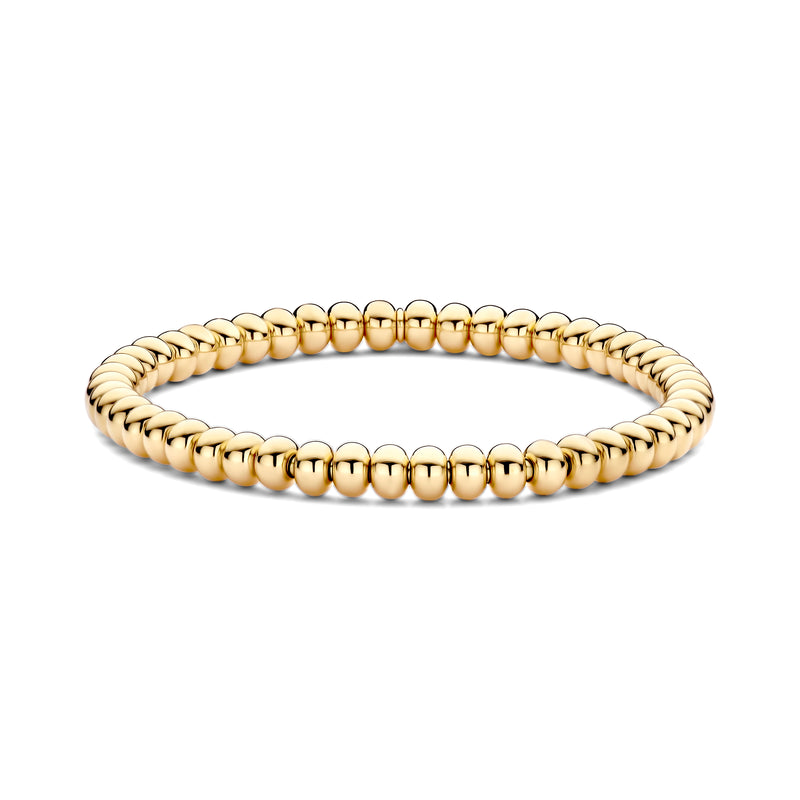 18K yellow gold stretchable bead bracelet
