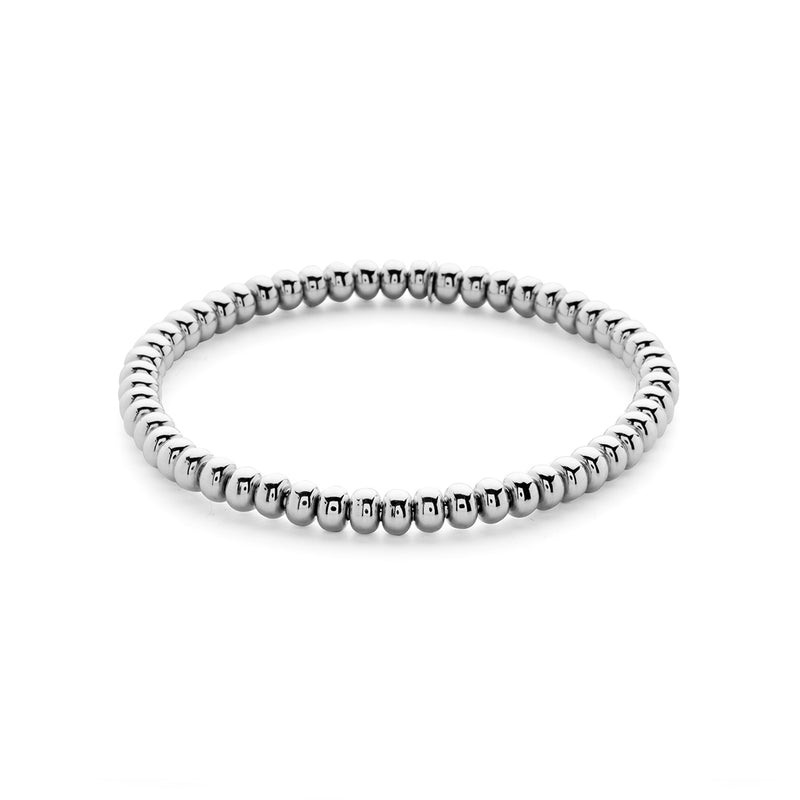 18K white gold stretchable bead bracelet