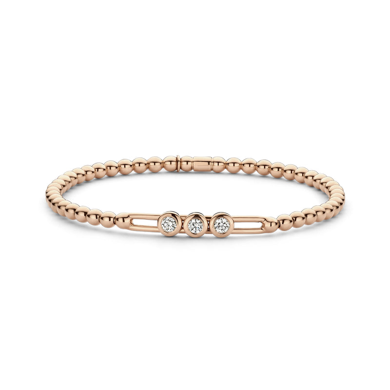 18KT Rose Gold & Diamond Stretch Bracelet