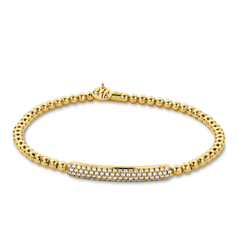 18KT Yellow Gold & Diamond Stretch Bracelet