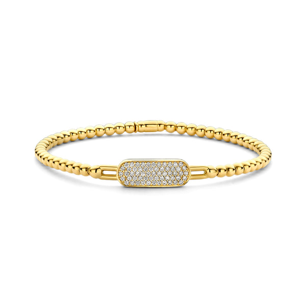 18kt yellow gold stretch bracelet set with diamonds