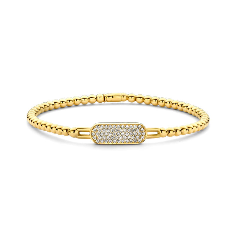 18kt yellow gold stretch bracelet set with diamonds