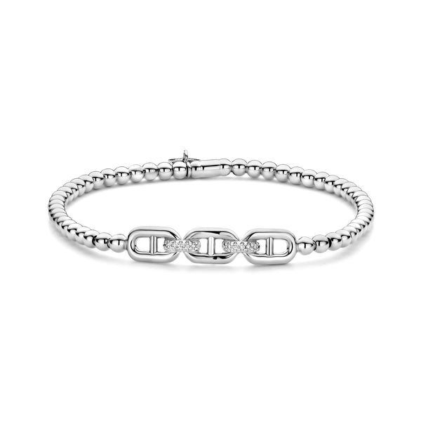 18KT. White Gold & Diamond Stretch Bracelet