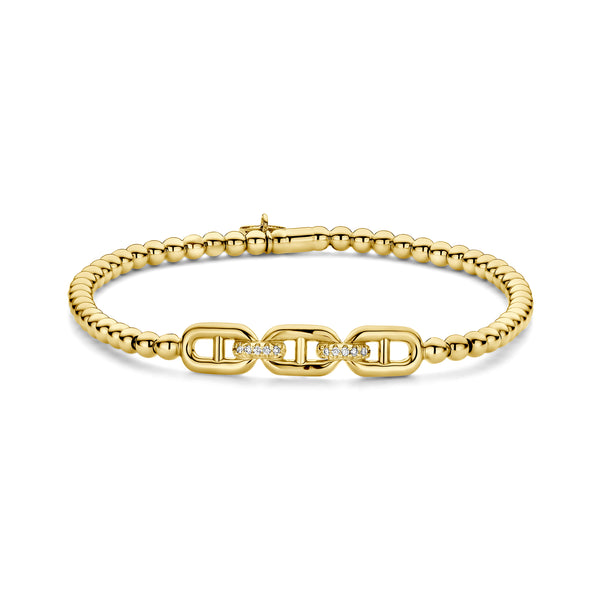 18KT. Yellow Gold & Diamond Thin Stretch Bracelet