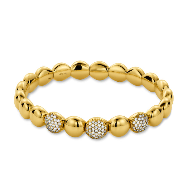 18KT Gold & Diamond Stretch Bracelet