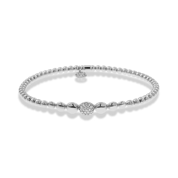 18kt white gold stretch bracelet  set with diamonds