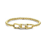 18kt yellow gold stretch bracelet set with 12 diamonds