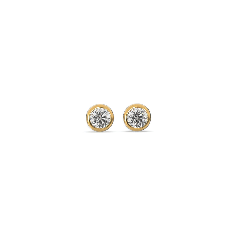 Lab YG Bezel Set Diamond Stud Earrings 0.22ct.
