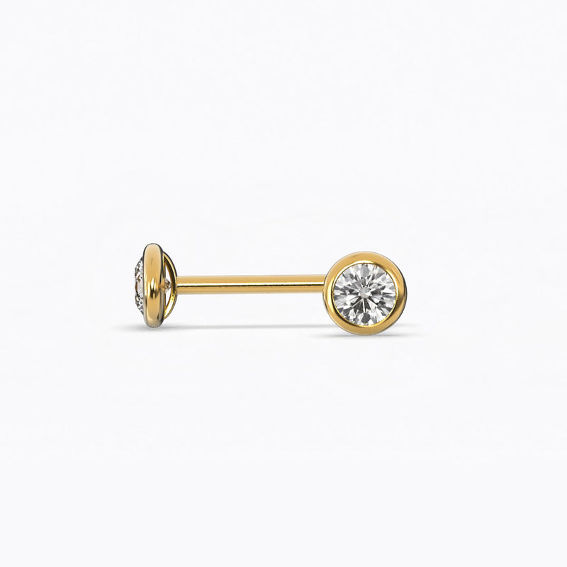Lab YG Bezel Set Diamond Stud Earrings 0.22ct.
