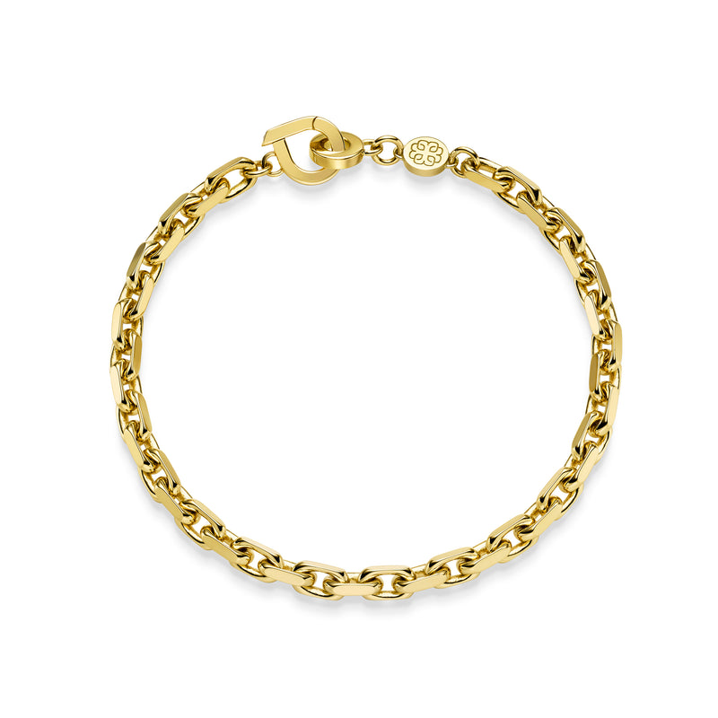 18K Yellow Gold Classic Link Bracelet, 18cm