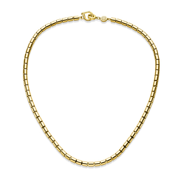 18K Yellow Gold Classic Round Link Necklace, 45cm