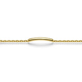 18K Yellow Gold Classic Round ID Bracelet, 18cm