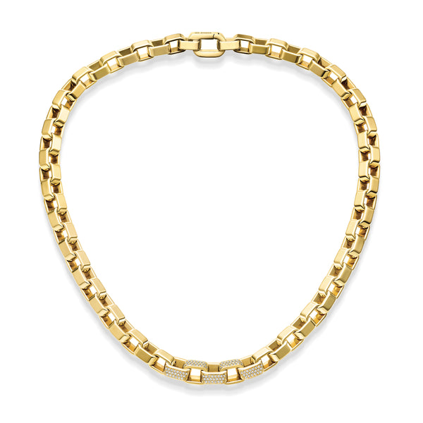 18K Yellow Gold & Diamond Perception Link Necklace, 45cm