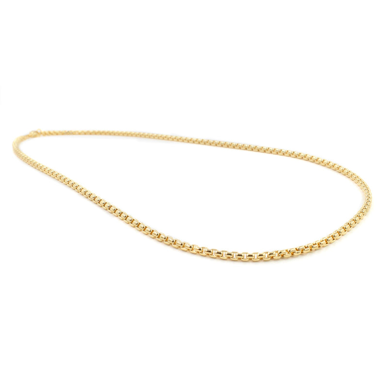18KT Gold Venetian Box Link Necklace, 16"