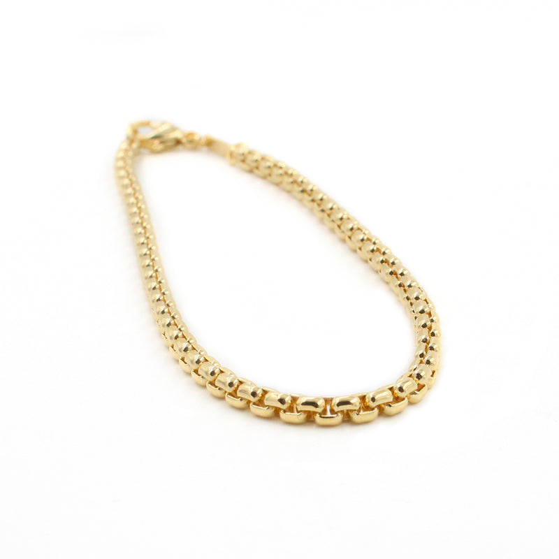 18KT Gold Venetian Box Link Necklace, 22"