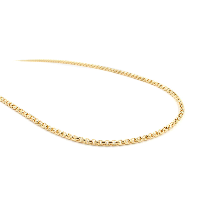 18KT Gold Venetian Box Link Necklace, 22"