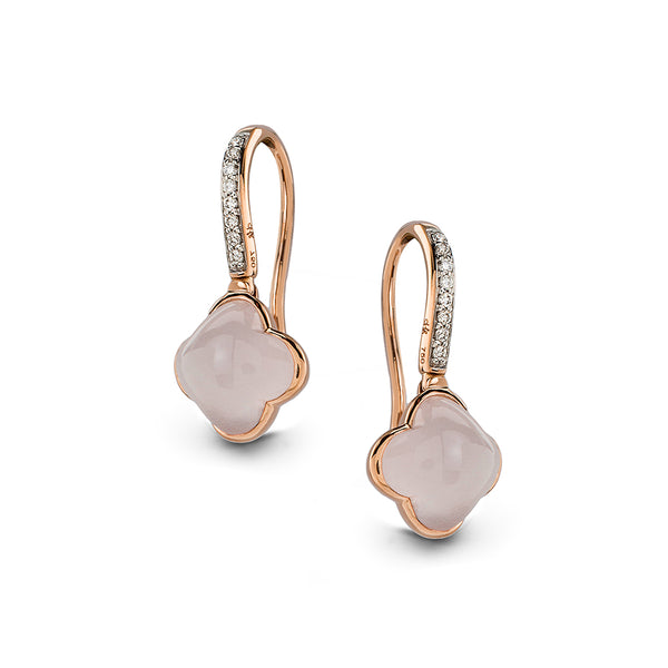 DROP EARRINGS, ROSE QUARTZ