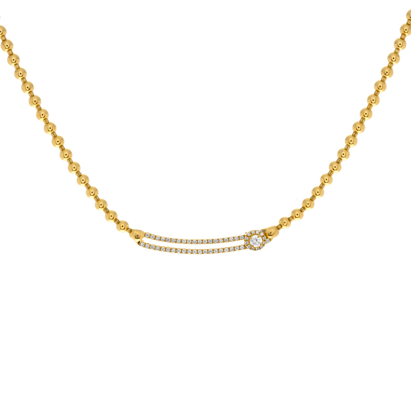 18KT. Gold & Sliding Diamond Necklace