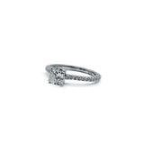 18KT WG Cushion Lab Diamond Engagement Ring, 1.03ct.