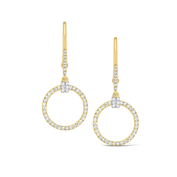 CIRCLE DROP DIAMOND EARRINGS