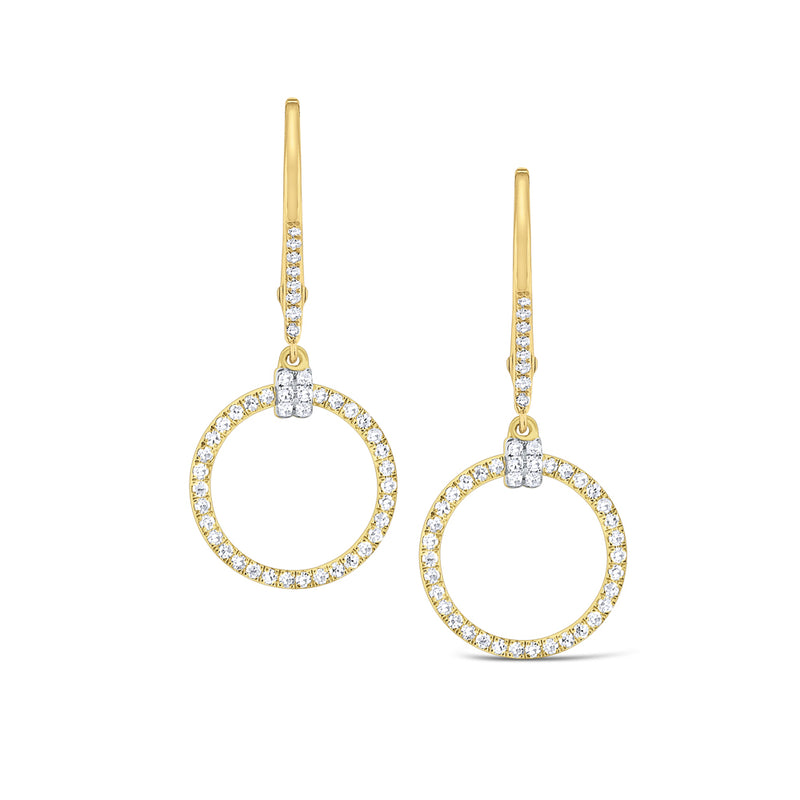 CIRCLE DROP DIAMOND EARRINGS