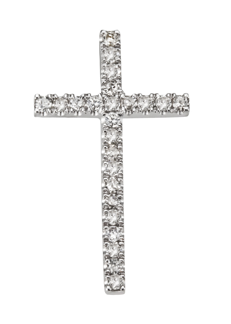 18K White gold & Diamonds cross pendant