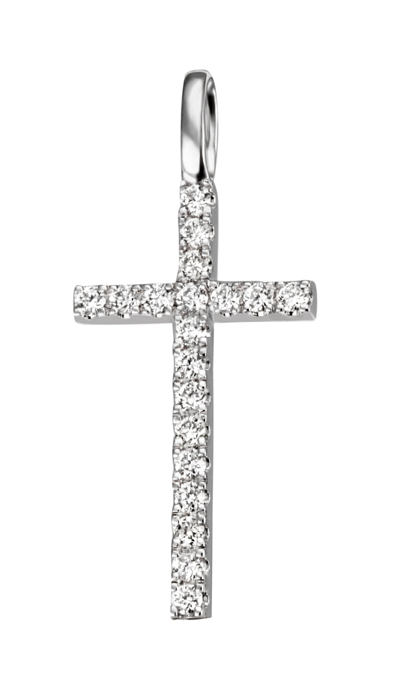 18K White gold & Diamonds cross pendant