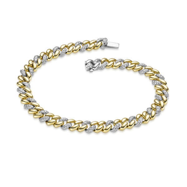 18KT YELLOW AND WHITE GOLD BRACELET