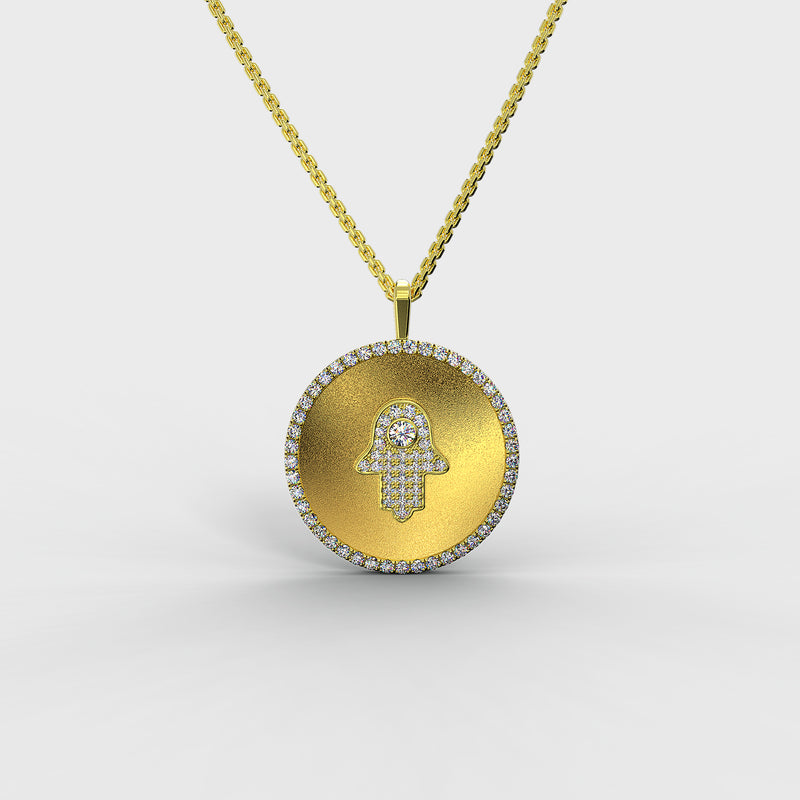 Gold Hamsa Coin Necklace