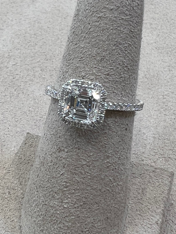 LGASS1.55 Asscher Cut Lab Diamond Ring