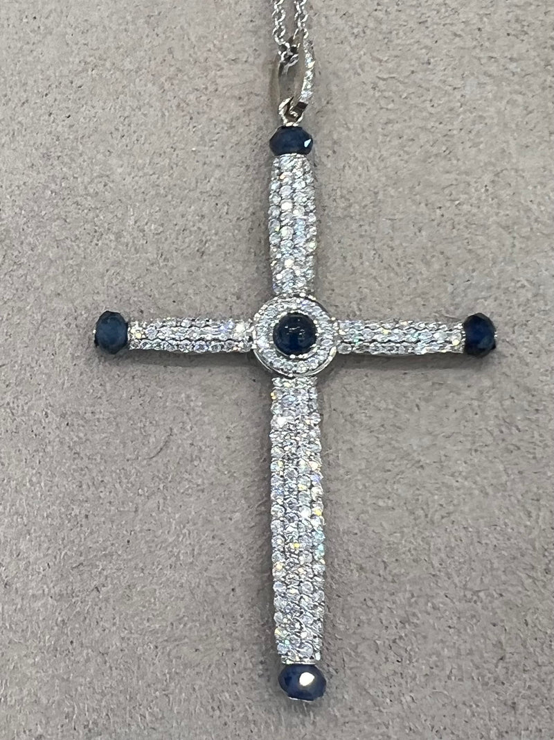 Sapphire and Diamond Cross by Bez Ambar