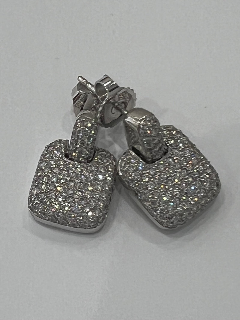18KT Diamond Dog Tag Earrings by Bez Ambar