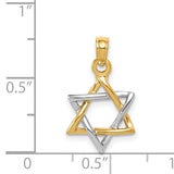 14kt Two tone Polished Star of David