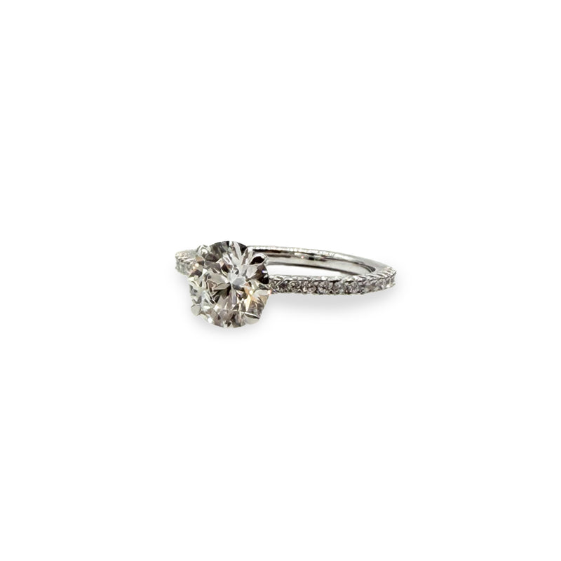 18KT WG Solitaire Round Lab Diamond Engagement Ring, 1.71ct.