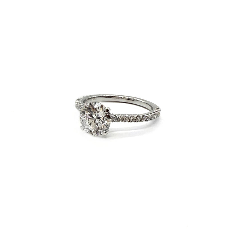 18KT WG Solitaire Round Lab Diamond Engagement Ring, 1.71ct.