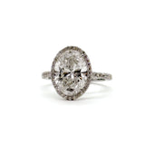 18KT WG Oval Lab 4.51ct. Diamond Engagement Ring