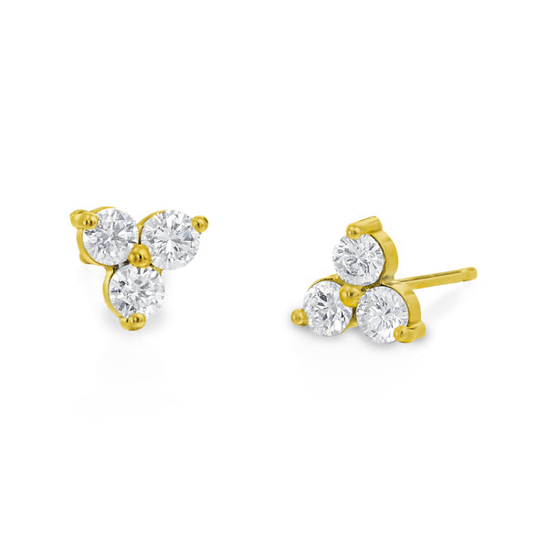 Diamond cluster earrings in 14kt Gold