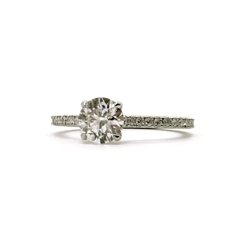 18KT WG Round Lab Diamond Engagement Ring, 1.04ct.