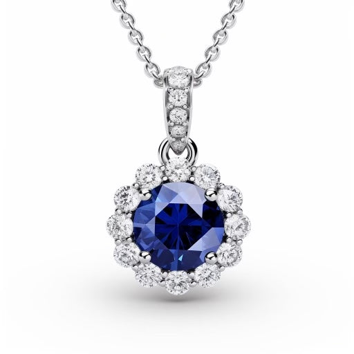 Sapphire and diamonds pendant