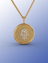 Gold Hamsa Coin Pendant