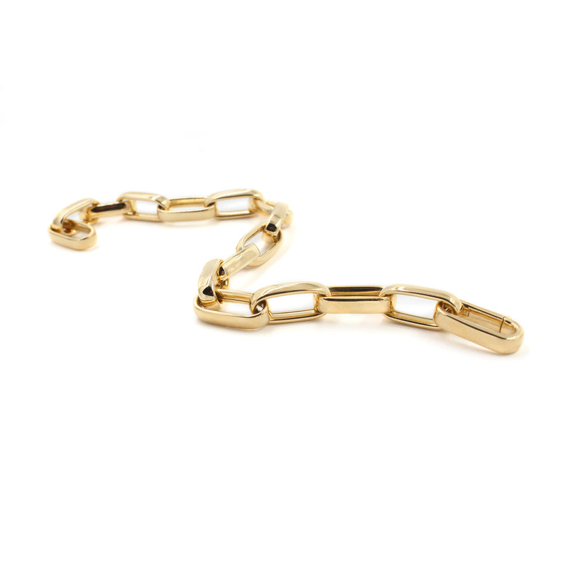 18KT Gold Eyelet Link Bracelet, 21cm