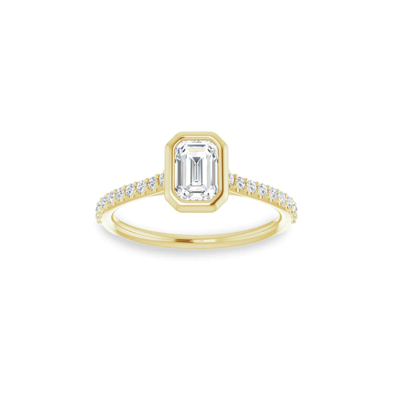 18KT Gold Emerald Cut Lab-Grown Diamond Ring